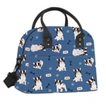 Clastyle Sac Isotherme Repas Femme Homme Bleu Bouledogue, Sac Gamelle Travail Portable mit Bandouliere pour Pique Nique