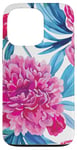 iPhone 13 Pro Pink Peony Floral Pattern Botanical Design for Flower Lovers Case