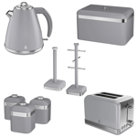 Swan Retro Kettle, 2 Slice Toaster, Bread Bin Canisters Towel Pole & Mug Tree