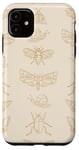 Coque pour iPhone 11 Beige Tan - Motif mites neutres - Bugs et escargots