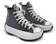 CONVERSE RUN STAR HIKE HI SNAKESKIN TRAINERS, UK SIZE 8, BLACK/WHITE, 173081C