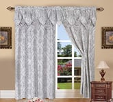 Elegant Comfort Penelopie Jacquard Look Ensemble de Panneau de Rideau, Polyester, Silver, 54x84 inches