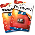 2 x PANASONIC CR2 3V Lithium Photo Batteries DLCR2 EL1CR2 CR2L Longest Lasting