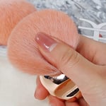 Pinceau de maquillage en poudre, pinceau fard à joues, grand pinceau pour le visage pour poudre libre ou pressée, pinceau bronzant avec fibres en peluche (rose)