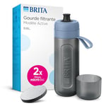 BRITA Gourde filtrante Active Bleu Foncé (0,6 L) réduit Le Chlore, Les Particules Fines ≥ 15 µm, Certains pesticides, herbicides et Hormones. Préserve Les minéraux tels Que Le Calcium et Le magnésium