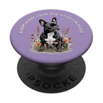 Chien français Wildflower Bloom Where You're Positively Planted PopSockets PopGrip Adhésif