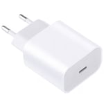 Laddare för iPhone - Strömadapter - 20W USB-C - Snabbladdare Whi White 1st strömadapter (20W)