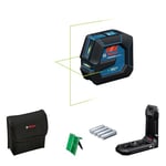 Bosch Professional line Laser GLL 20-22 G Bracket LB 10, Green Laser, Indoor use, Dual Power Source, 2 x 1.5V LR6 Batteries, Protective Bag