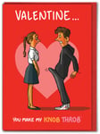 Funny Valentines Day Card For Him Her Rude 'Knob Throb' Cheeky Cartoon Humour