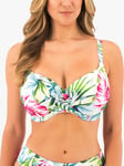 Fantasie Langkawi Palm Print Underwired Full Cup Bikini Top, White/Multi