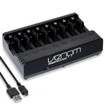 Rechargeable AA and AAA Battery Charging Dock - 8-Capacity - Venom Power