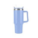 Stainless Steel Insulated 40oz Bottle with Straw, Keep Hot & Cold for Long Time, Leak & Spill Resistant, Double Wall, Dishwasher Safe, Easy to Clean, Travel Thermos for Hot and Cold Drinks (Blue)