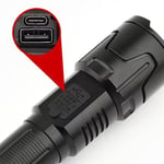 LED Super Bright Flashlight USB Charging 120000LM Retractable Zoom Flash Light✿