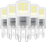 Lepro Ampoule LED G9 3.8W (Équivalent 40W Ampoules Halogènes), 470LM, 6000K Blanc Froid, 20 x 58 mm Culot G9 Standard, Non Dimmable, Lot de 5