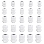 Ksvaye 25pcs Blanc Presse-étoupes en Plastique étanche Réglables Connecteur de Câble étanche en Nylon PG7/9/11/13,5/16 étanche IP68 avec écrou de Verrouillage pour la Maison/Jardin/d'extérieur