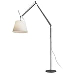 Artemide Tolomeo Mega Gulvlampe Sort Body 32 cm Pergament med Skjerm