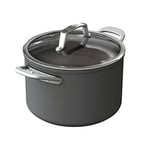 Ninja Foodi ZEROSTICK Casserole de 26cm avec Couvercle en Verre, Durable, Antiadhésive, Alu Anodisé, Induction, Va au Lave-Vaisselle et au Four, Poignée en Inox, Gris C30426EU