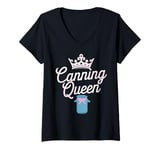 Womens Canning Queen Mason Jar Canner Preserving Food for Women V-Neck T-Shirt