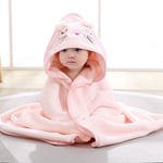 Trimec - Cape de Bain Bébé à Capuche, Coton Sortie de Bain Bébé avec Design Animal, Drap Serviette de Bain pour Bébé Nouveau-né (chaton rose)-