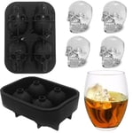 Silikone isbakke SKULL - Plads til 4 Isterninger - Perfekt til Drinks/Whisky