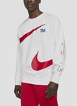 Nike Sweat-Shirt Vêtement de Sport Swoosh, Homme - 100 (Blanc / Rouge)