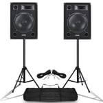 Pair MAX SP 15" Mobile DJ Disco PA Passive Speakers Stands Bag 2000W SSC2892