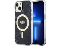 Guess Etui Na Telefon Guess Guhmp14mpcumak Do Apple Iphone 14 Plus 6.7" Czarny/Black Hardcase Marble Magsafe