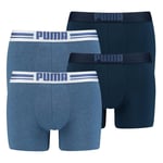 Puma Boxer Homme - Boxer À Logo Placé, Tous Les Jours, Pack De 2 Noir L ( Large)