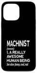 Coque pour iPhone 13 Pro Max Définition de machiniste amusante Magasin d'outils de machines-outils