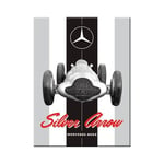 Magnet retro fridge magnet 2 x 3 in -Mercedes-Benz - Silver Arrow