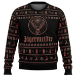 Jagermeister Ugly Christmas Sweater Pullover Herr 3d Sweatshirt Toppar 2 XS