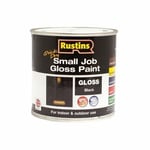 Rustin Quick Dry Small Job Gloss Paint 250ml Black Wood Metal Indoor Outdoor DIY