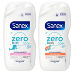 DUO Sanex Baby Zero% Hypoallergenic FRAGRANCE FREE + NOURISHING Wash&Shampoo 450