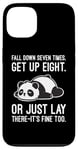 Coque pour iPhone 13 Fall Down Seven Times, Get Up Eight - Humour amusant Lazy Panda