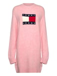 Tommy Jeans Tjw Mlnge Flag Sweater Dress Ext Rosa