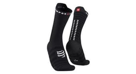 Chaussettes compressport pro racing sock bike noir   blanc