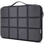 DOMISO 15,6 pouces Housse pour ordinateur portable avec poignée Etui de protection EVA étanche antichoc pour ordinateurs portables 16"Max M2 M1 2019-2023/MacBook Pro,15"-16" HP Laptop,Dell XPS 15,Noir