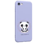 Coque violet Iphone 7 8 et SE 2020 et 2022 panda maman personnalisee