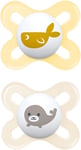 MAM Original Start Soother 0-2 Months Set of 2, Baby Soother Made from Material,