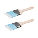 2x Cutting In Angled Paint Brush 65mm Edging Painting Decorating Wooden Handle