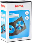 Hama Boîtier double (pour DVD, convient également aux CD et disques Blu-ray, avec film pour l'insertion de la jaquette, lot de 5) Noir