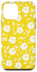 Coque pour iPhone 12 mini MagSaf Coque en silicone avec fleurs jaunes Motif floral mignon Tendance