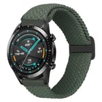 MroTech Bracelet Compatible avec Samsung Gear S3 Frontier/Galaxy Watch 3 45mm/Galaxy 46mm Bracelet Remplacement pour Huawei GT/GT 2 46 mm/GT 2e/GT2 Pro/3/3 Pro Nylon Élastique 22mm-Tissu Vert foncé