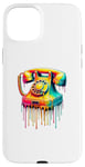 Coque pour iPhone 15 Plus Dripping Paint Art Téléphone Vintage Fixe Cadran