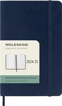 Moleskine Weekly Planner 2024-2025, Weekly Planner 18 Months 2025, With Space For Notes, With Soft Cover And Elastic Closure, Pocket Size 9 x 14 cm, Color Sapphire Blue