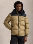 Polo Ralph Lauren Water-Repellent Puffer Jacket, Desert Khaki/Polo Black