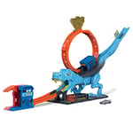 Hot Wheels City Coffret L’Attaque du T-Rex avec 1 Voiture, Course à Travers Un Grand looping pour vaincre Le T-Rex, Circuit Cascade et Course, Jouet Enfant, Dès 4 Ans, HNP77