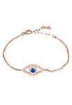 Evil Eye Elliptical Bracelet Blue Rosegold