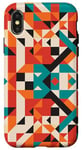 Coque pour iPhone X/XS Orange, turquoise, sud-ouest, tribal, motif géométrique