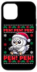 Coque pour iPhone 13 Funny White Owl Gamer Pew Jeu vidéo Ugly Christmas Boys